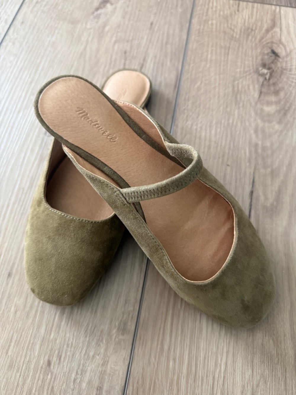 Madewell Olive Green Suede Mary Jane Mule